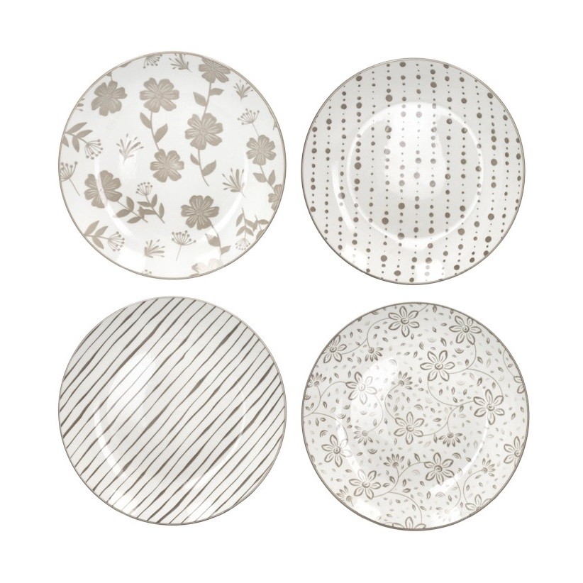 Brandani set of 4 Lotus table fruit plates porcelain cod.51960